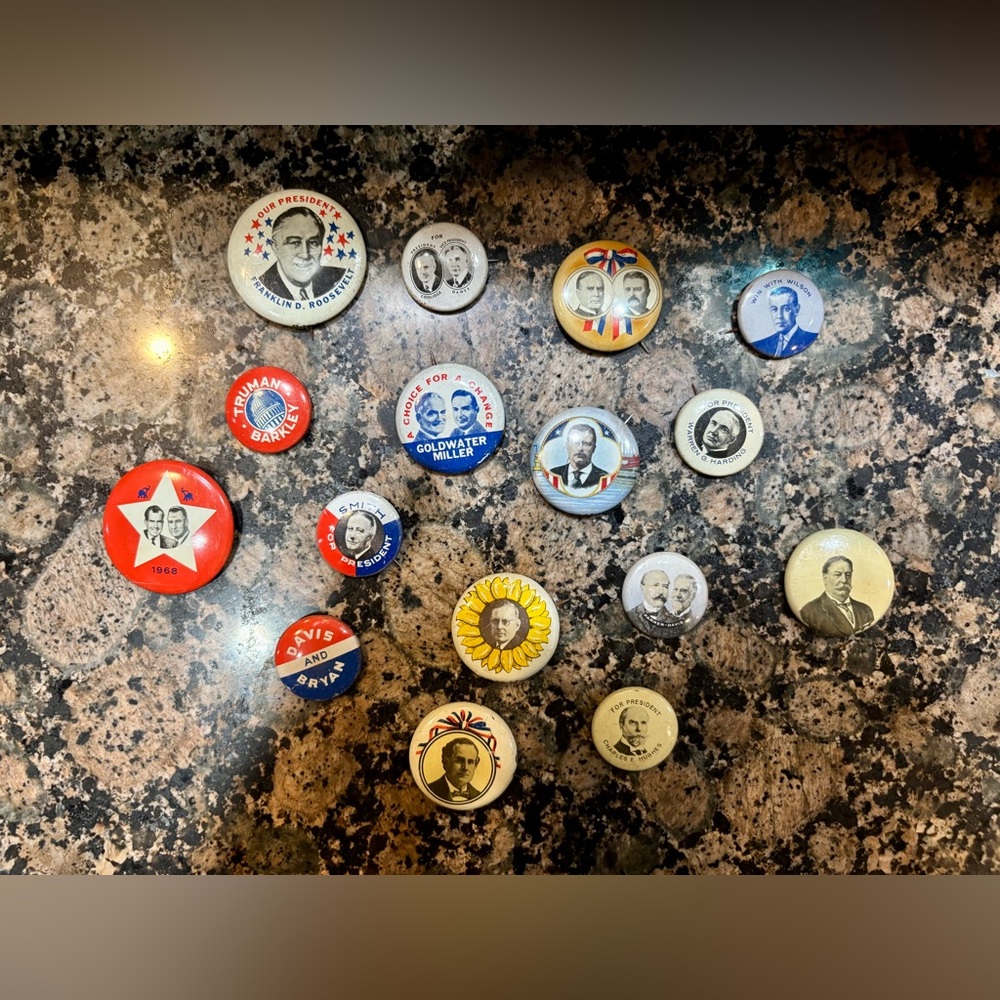 Vintage Political Pin Collection - Multicolor